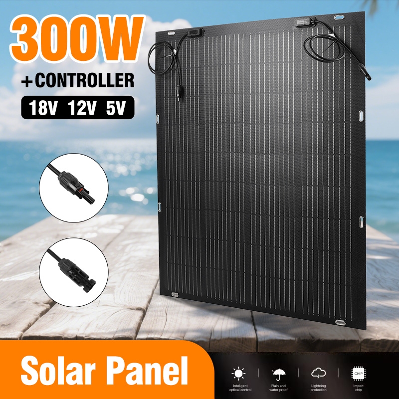 Solar Panel 200W - Painel solar flexível de 300w, 18v,