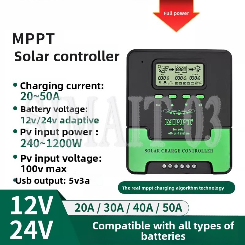 Charge Controller Solar - Controlador de Carga Solar MPPT 12V/24V