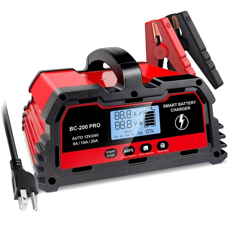 Lithium Battery 12V - Carregador de Bateria Inteligente Rápido 20A