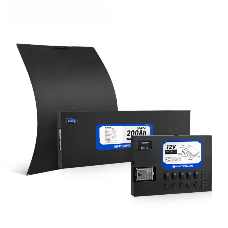 Solar Panel 200W - Sistema de bateria dupla para acampamento