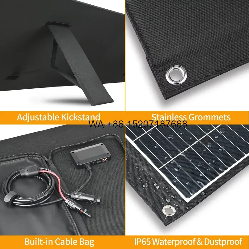 Solar Panel 200W - Painel Solar Dobrável Wmwmnu 200W Monocristalino