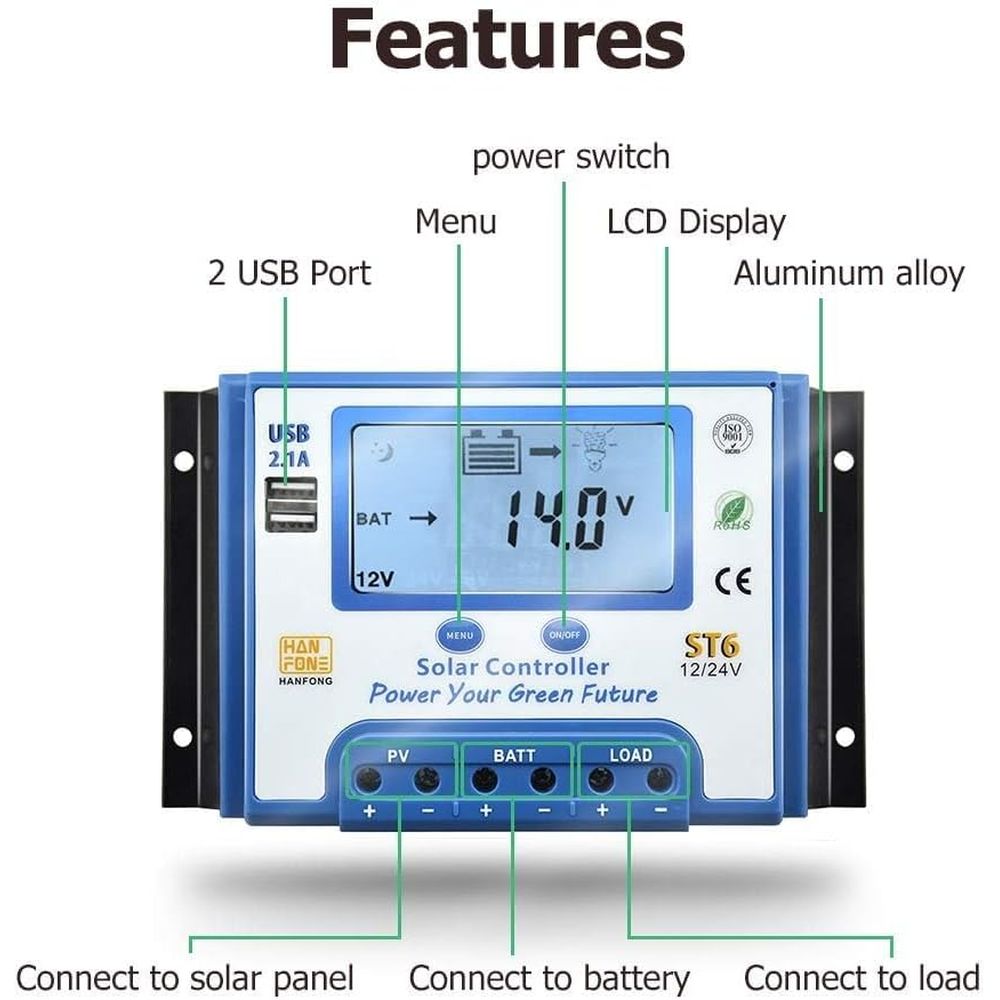 Controlador de Carga Solar 60A - Charge Controller Solar avaliação e preço