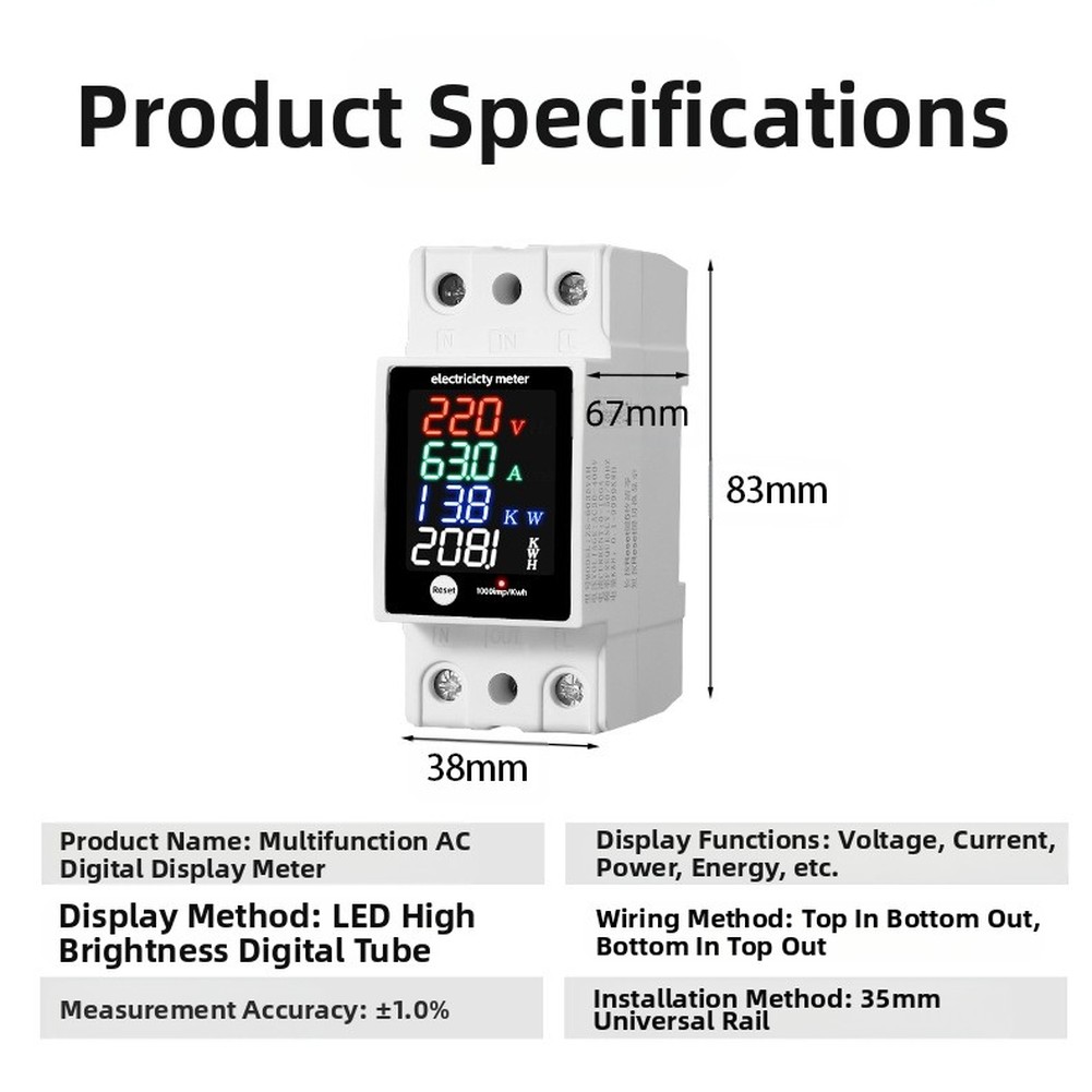 Multi funcional display digita - Energy Monitor Meter avaliação e preço