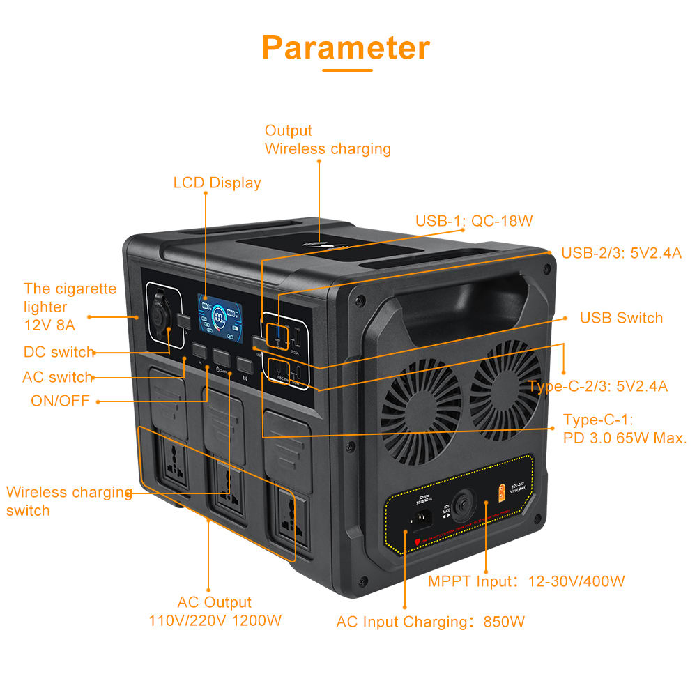 Gerador Solar Portátil de 1200 - Solar Generator avaliação e preço