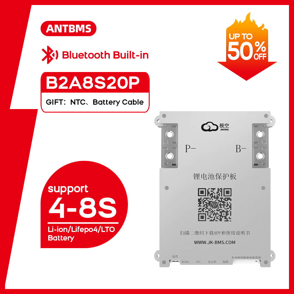 JK JIKONG B2A8S20P BMS Intelig - Lithium Battery 12V avaliação e preço
