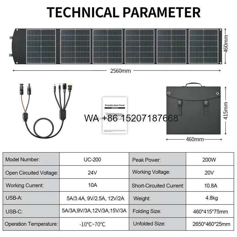 Painel Solar Dobrável Wmwmnu 2 - Solar Panel 200W avaliação e preço